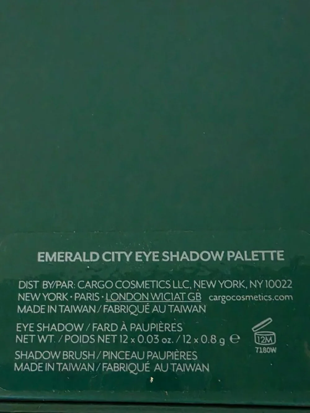 Cargo Cosmetics Emerald City eyeshadow palette